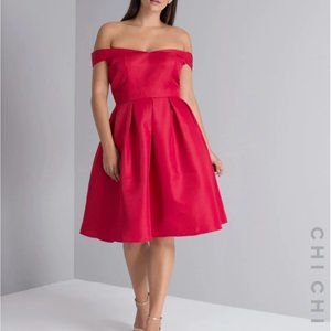 Red Chi Chi London Midi Evening Dress